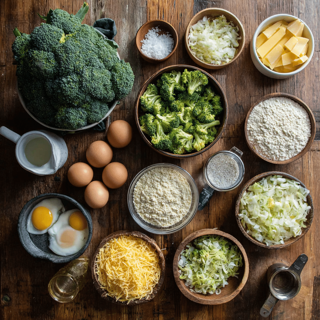 Ingredients for broccoli kugel recipe