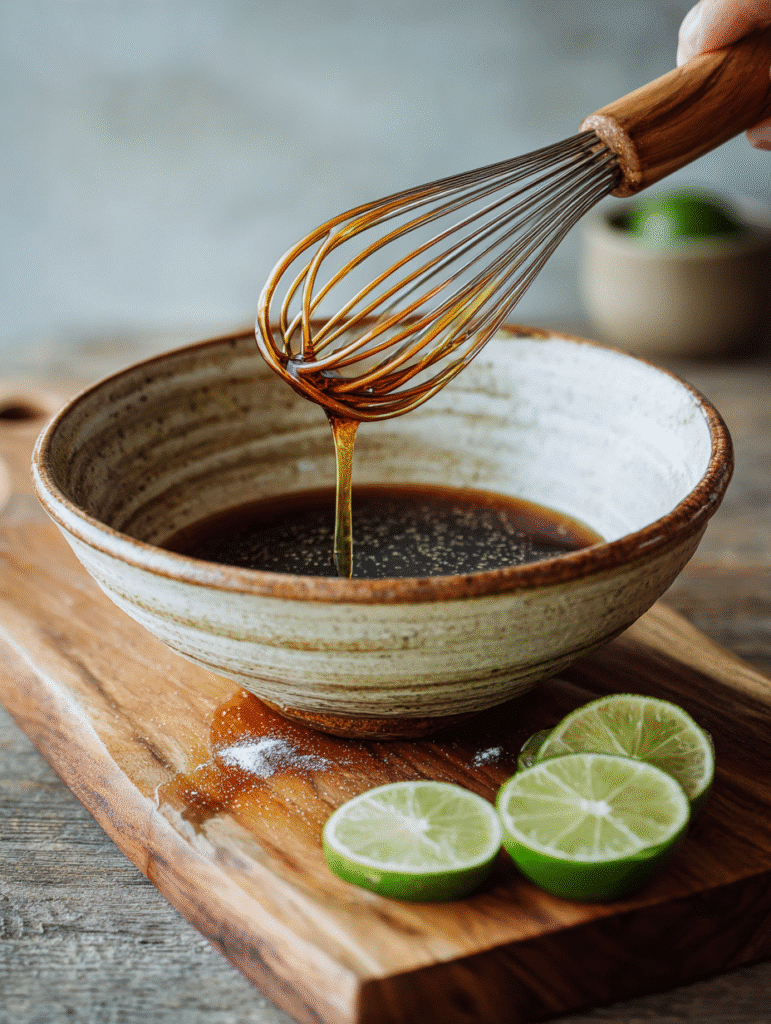 Gluten-free Pad Thai sauce being mixed