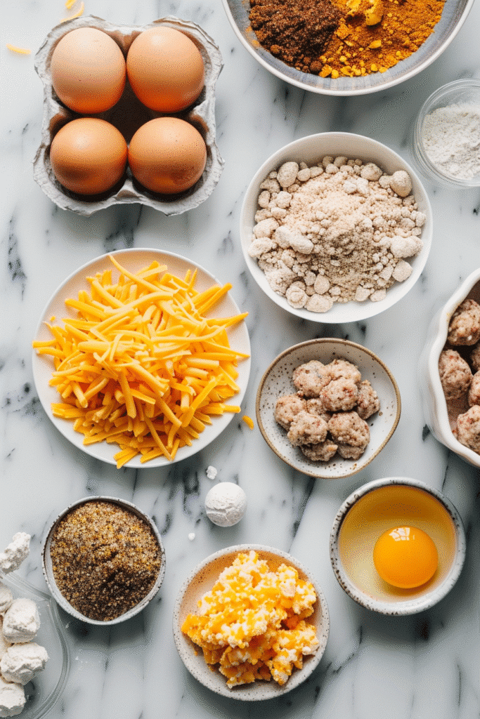 Ingredients for gluten free sausage balls