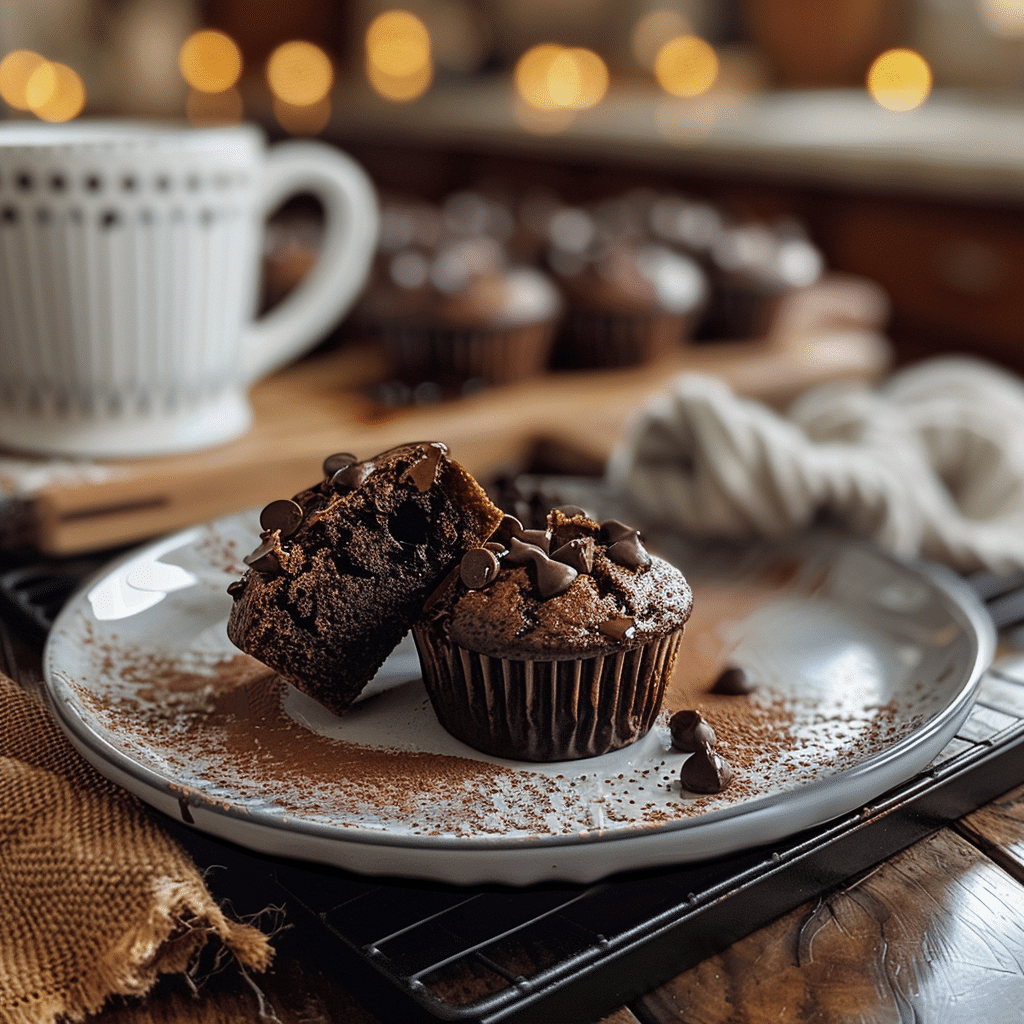 Healthy flourless muffin served with coffee