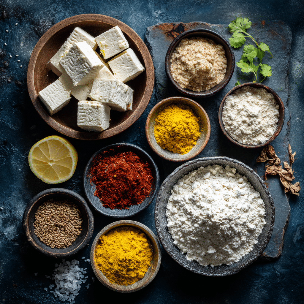 Ingredients for Indian tofu koliwada recipe