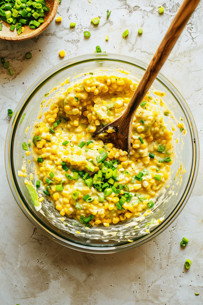 Mixing batter for gluten free corn fritters