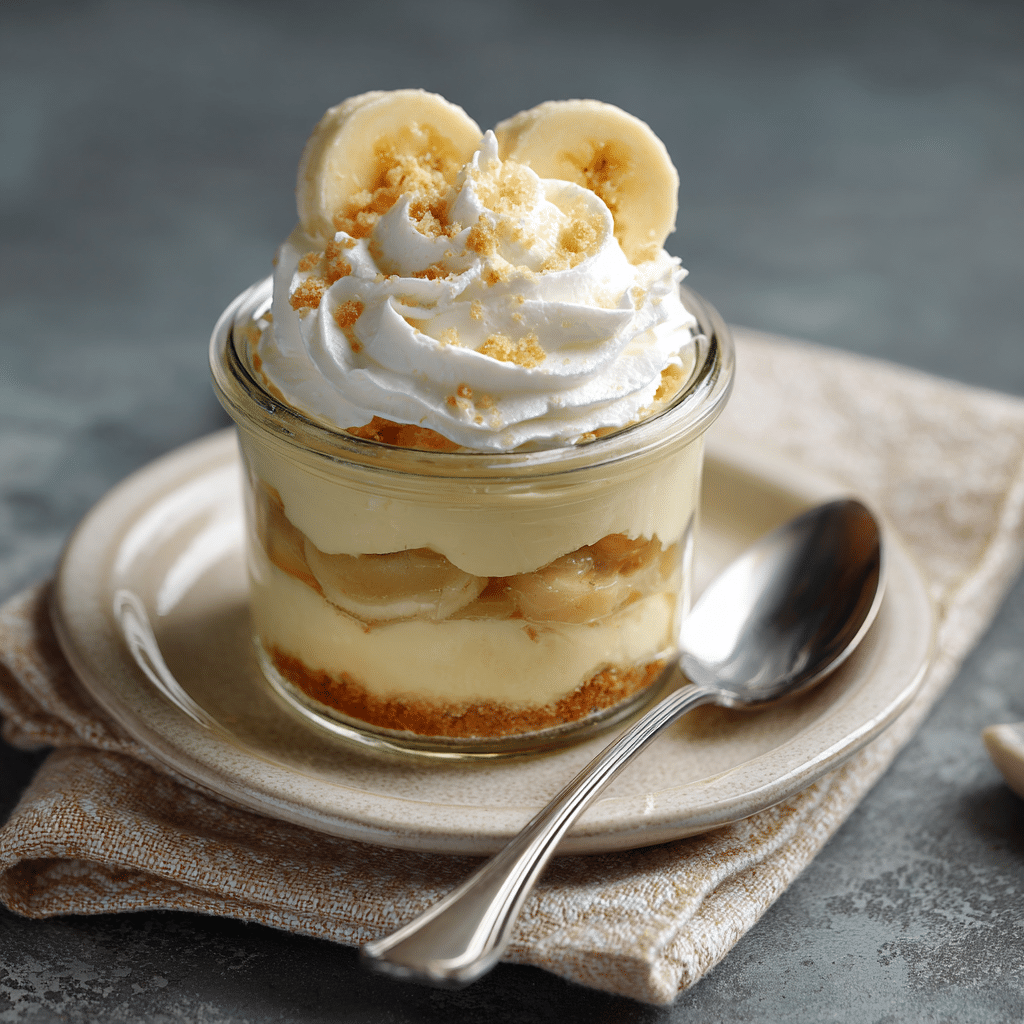 Individual serving of gluten-free banana pudding
