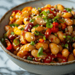 Korean BBQ dense bean salad recipe card