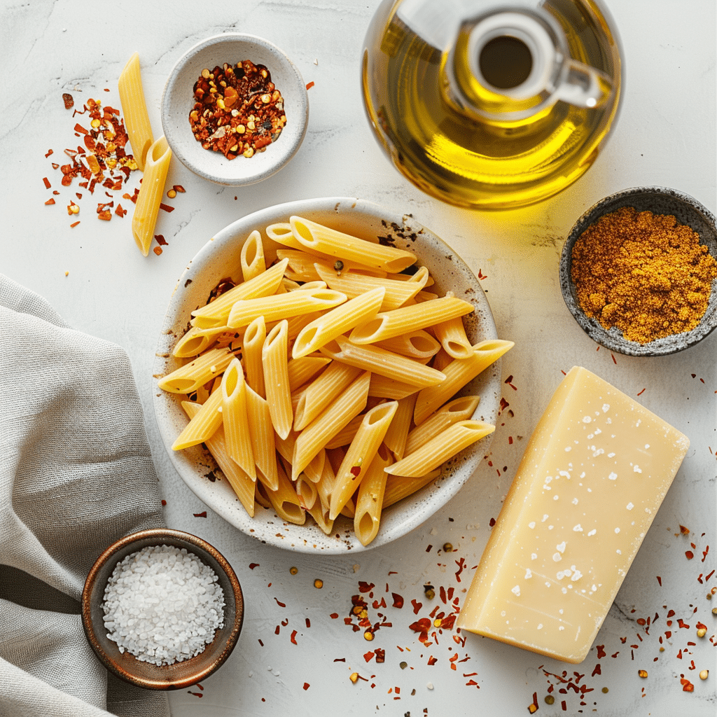 Pantry staples for creamy spinach ricotta pasta