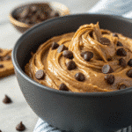 Recipe card for peanut butter and chocolate chip cookies