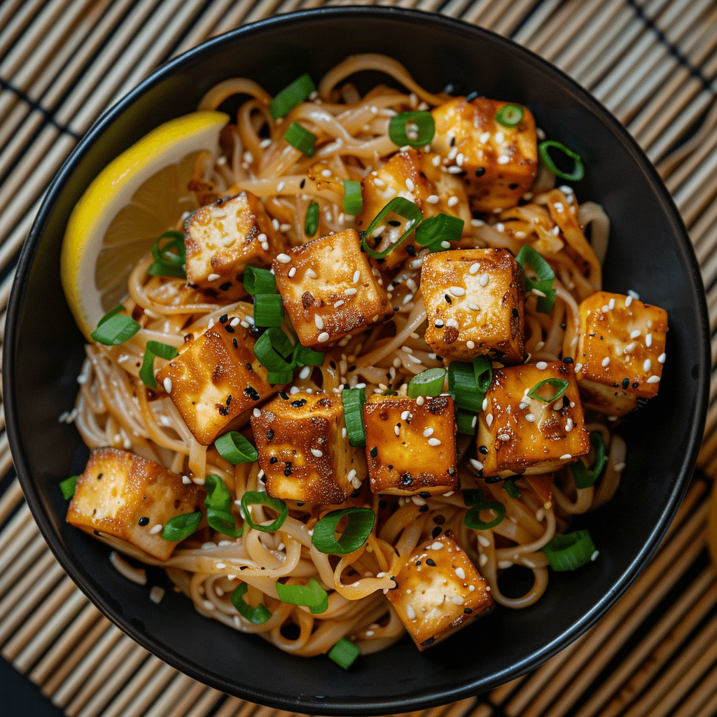 Tofu with rice pasta, tamari, and sesame oil – Asian-inspired vegetarian gluten-free pasta,Vegetarian Gluten-Free Pasta Recipes for Weeknights