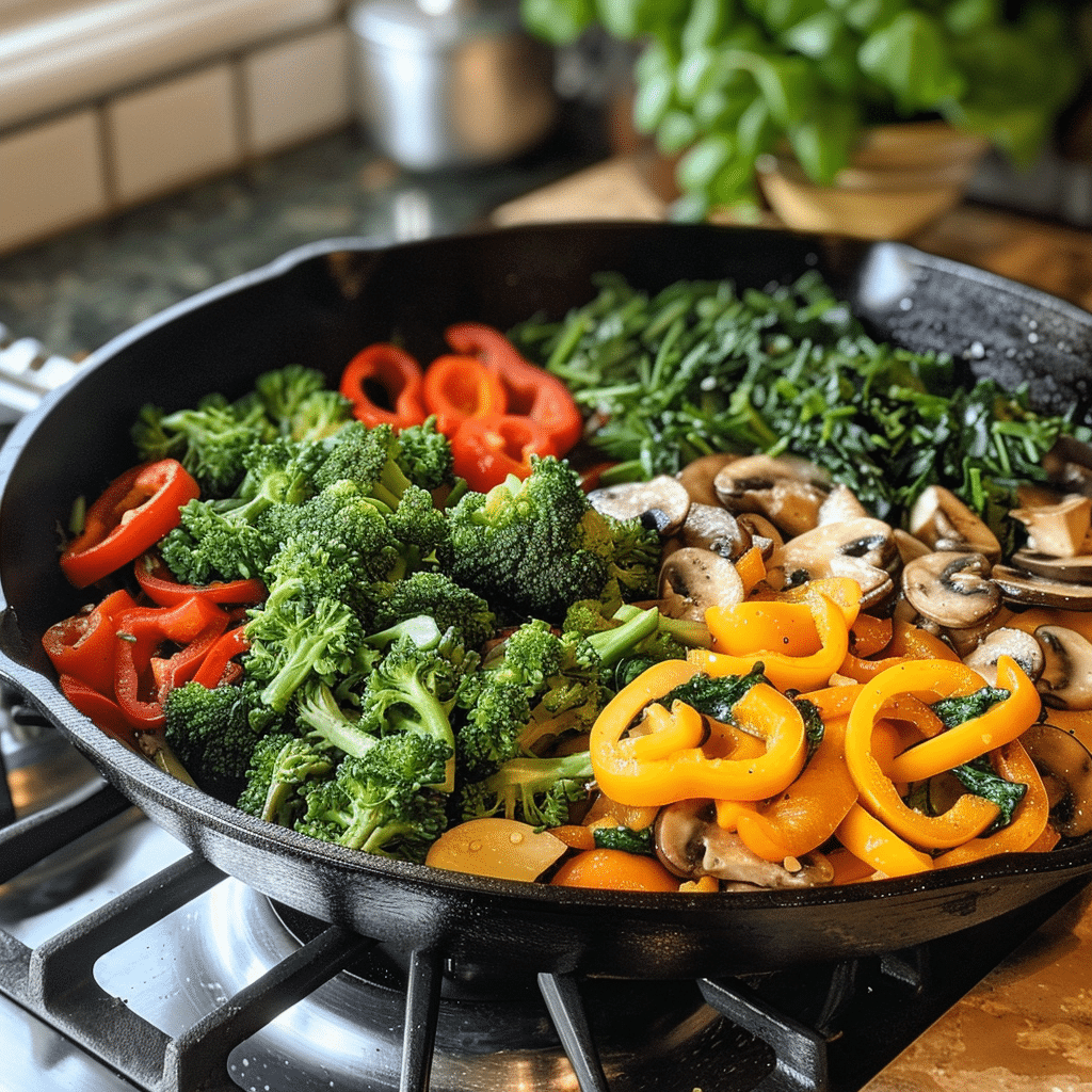 Sautéed vegetables for high-protein gluten-free pasta,High-Protein Gluten-Free Pasta Meals