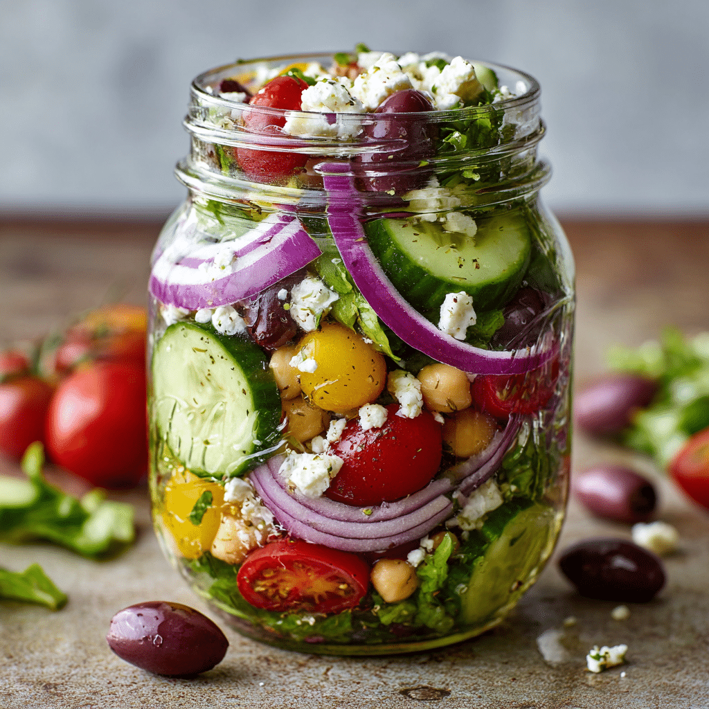 Close-up of colorful salad layers in a mason jar1