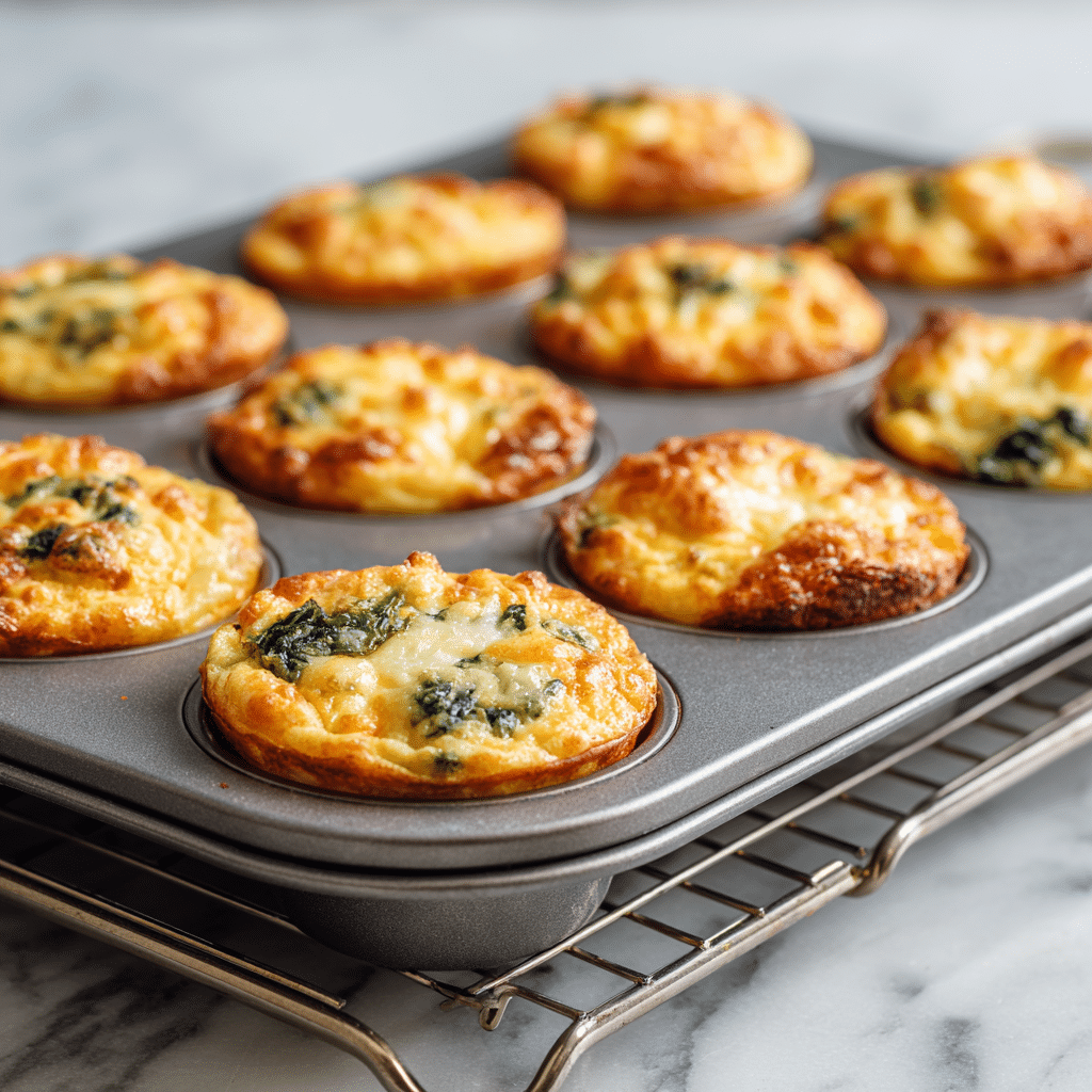 Cooling gluten-free egg muffins in muffin tin