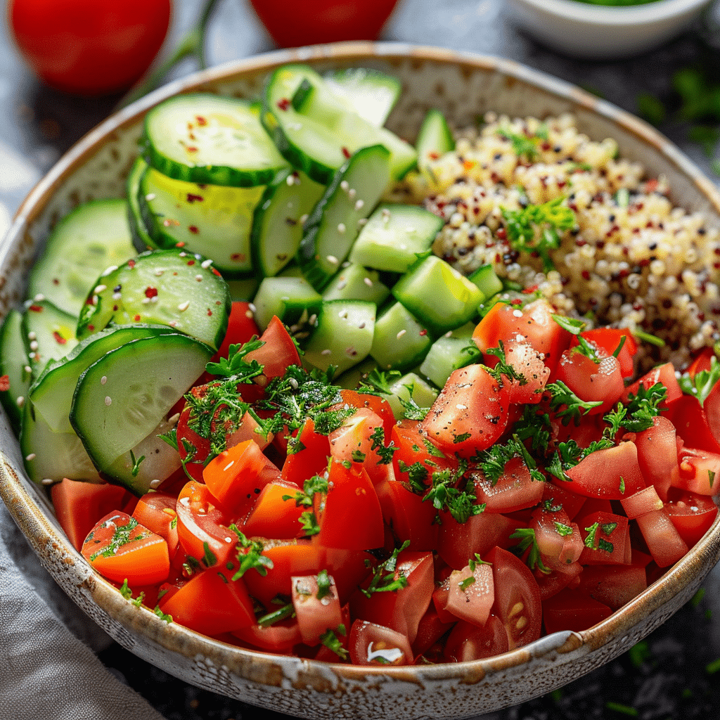 Making gluten free quinoa salad