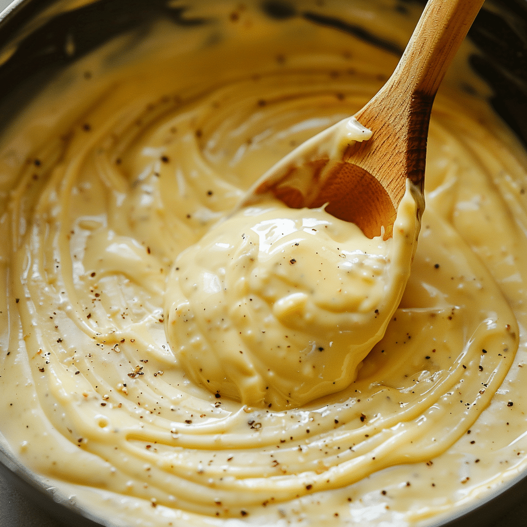 stirring gluten free cheese sauce