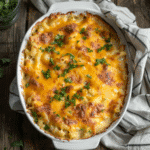 gluten free mac and cheese casserole baked golden brown