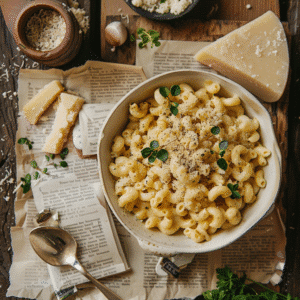 serving gluten free mac and cheese scoop