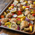 One-pan gluten free meals with roasted chicken and vegetables