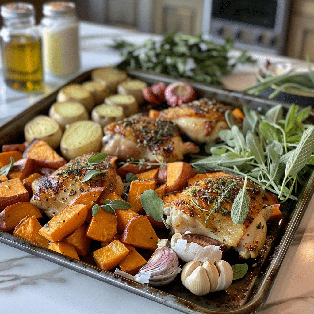 Ingredients for one-pan gluten free meal prep