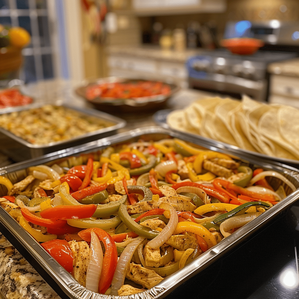 Sheet pan gluten-free chicken fajitas for families
