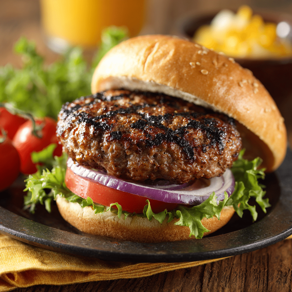 Juicy bison burgers with cheddar and lettuce