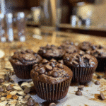 Full batch of double chocolate flourless muffins