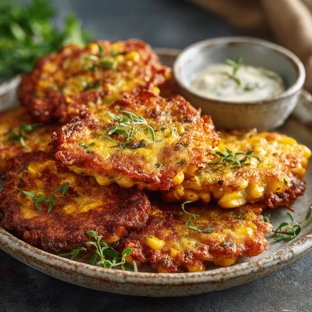 Gluten Free Corn Fritters fresh from the pan