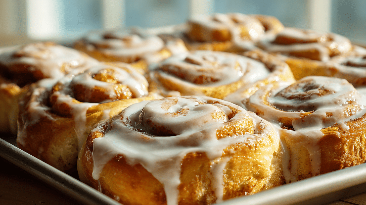 Gluten-Free and Dairy-Free Cinnamon Rolls fresh from oven