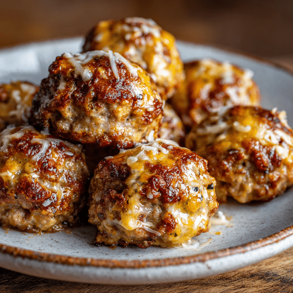 gluten free sausage balls recipe close-up