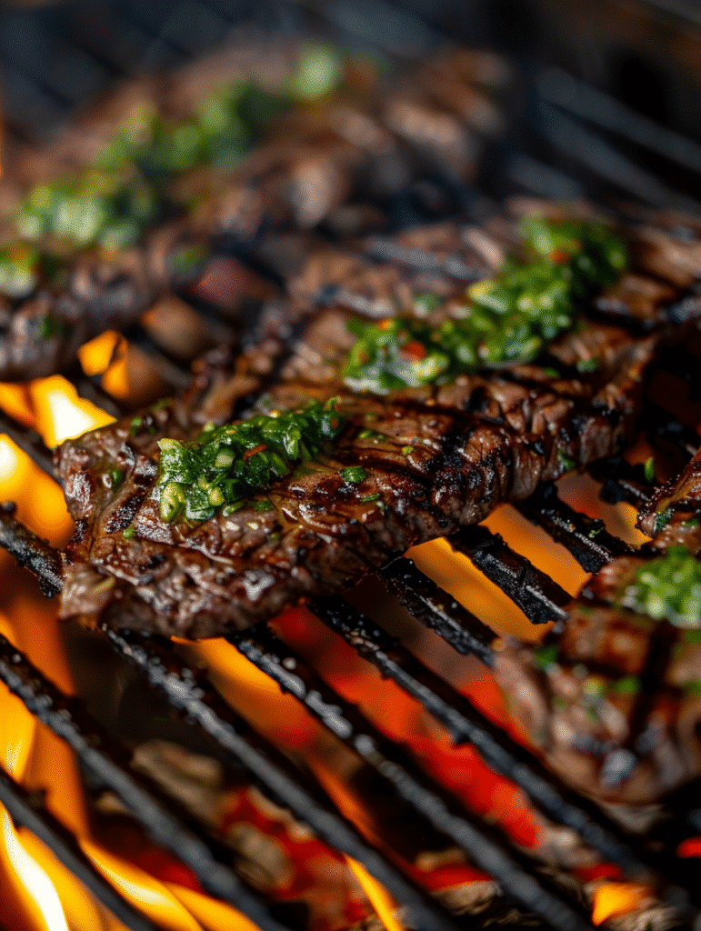 grilled steak for chimichurri salad