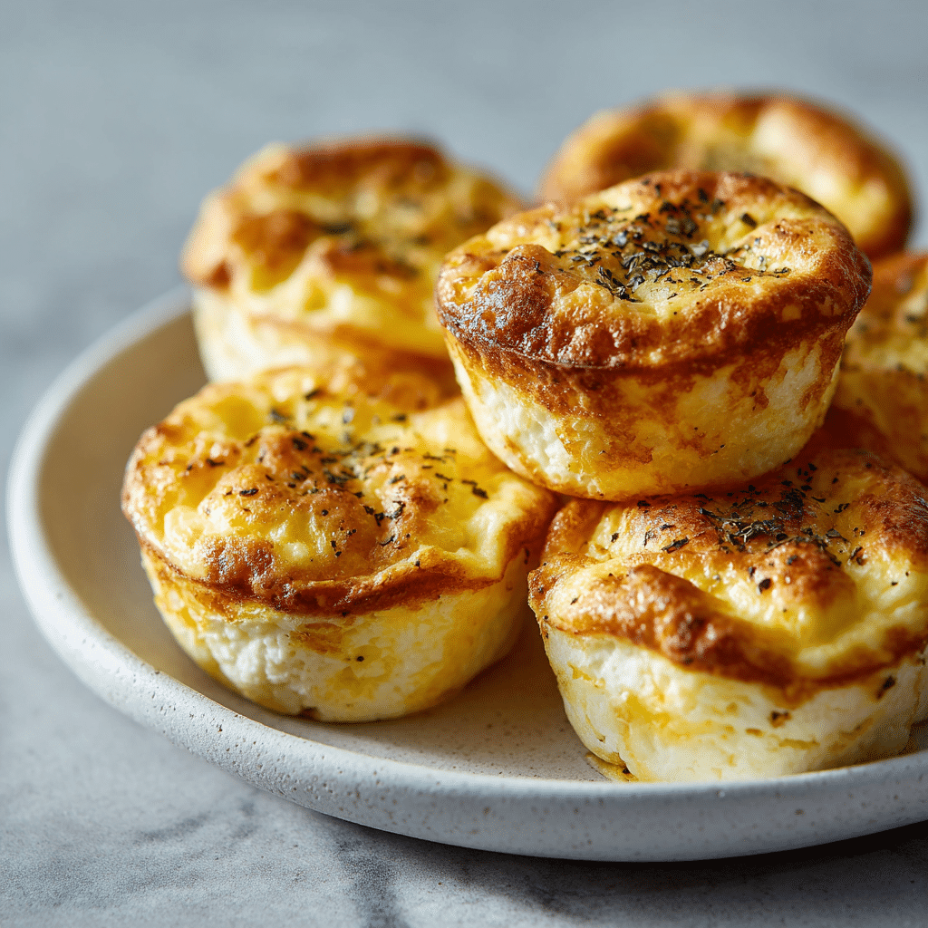 High protein cottage cheese egg bites on plate