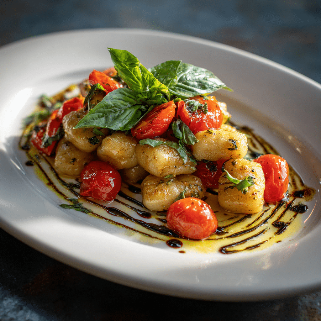 Mediterranean gnocchi easy healthy dinner with fresh basil