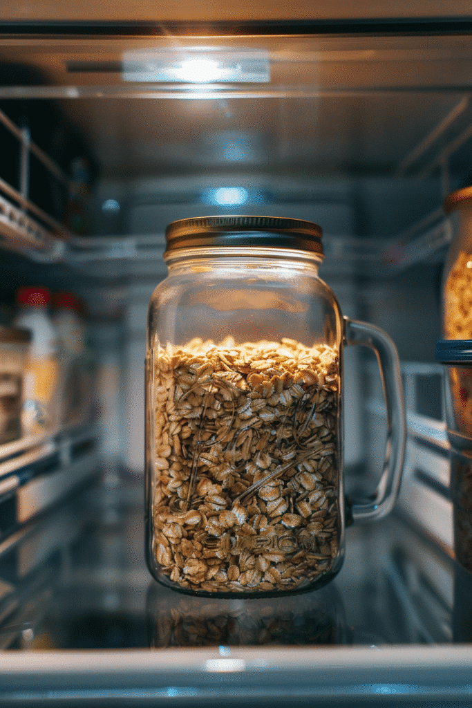 cottage cheese overnight oats in fridge