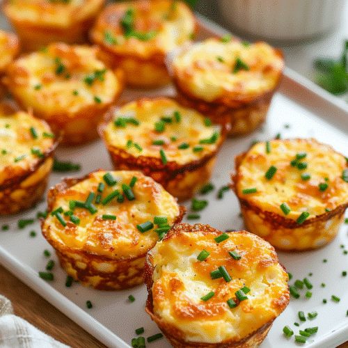Cottage cheese egg bites served on a white plate with garnish