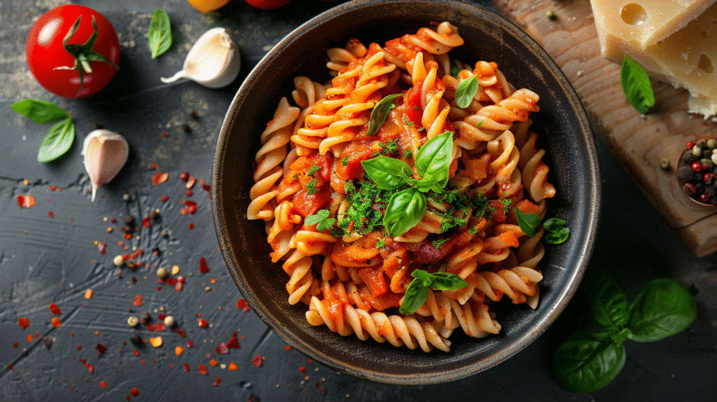 5-Ingredient Gluten-Free Pasta Dinners served in a cozy kitchen