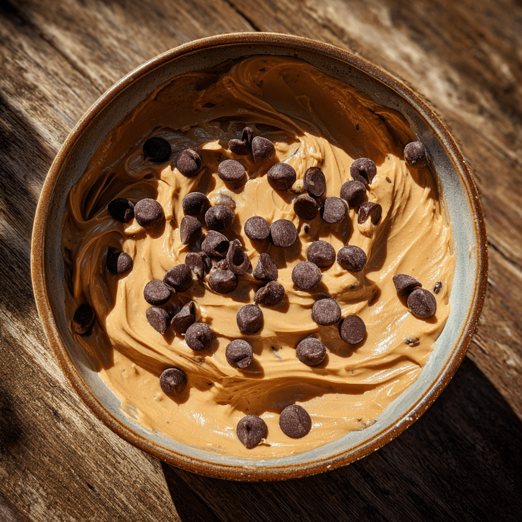 Gluten-Free Peanut Butter and Chocolate Chip bowl close-up