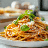High-protein gluten-free pasta served in a rustic kitchen setting,High-Protein Gluten-Free Pasta Meals