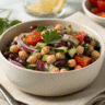 Mediterranean dense bean salad clean hero bowl