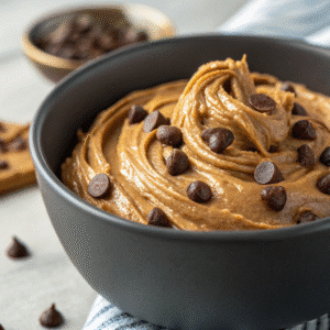 Recipe card for peanut butter and chocolate chip cookies