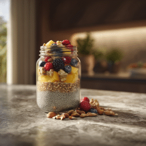 Chia pudding meal prep recipe card