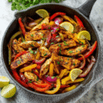 Chicken fajita meal prep containers with gluten-free ingredients