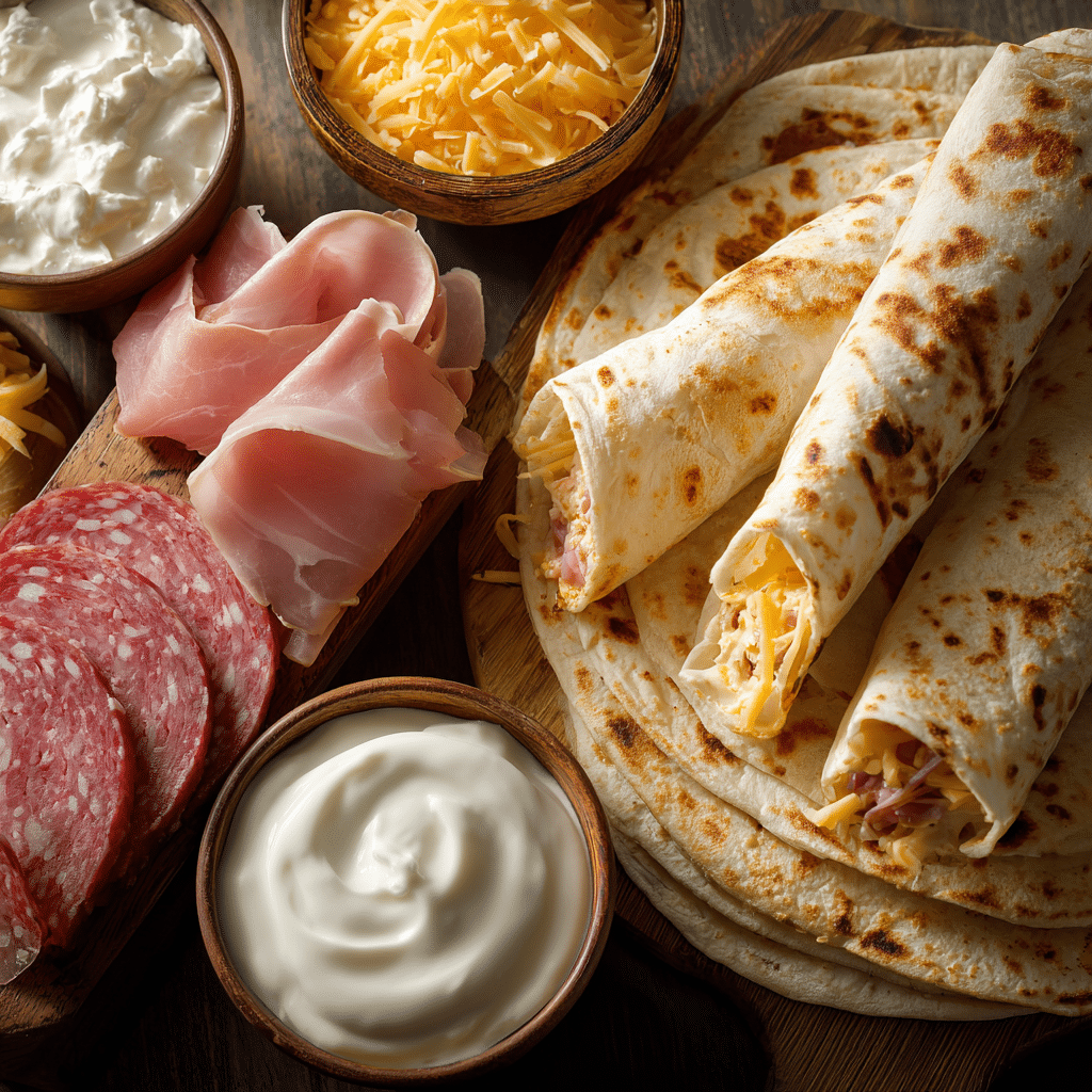 Budget lunch ingredients including cold cuts, tortillas, and yogurt for affordable school meals.Budget-Friendly School Lunches