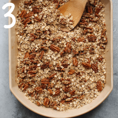 granola-mixture-baking-dish:Gluten-Free Granola