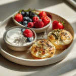 High-protein gluten-free breakfast recipe card layout