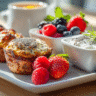 High-protein gluten-free breakfasts on modern kitchen countertop
