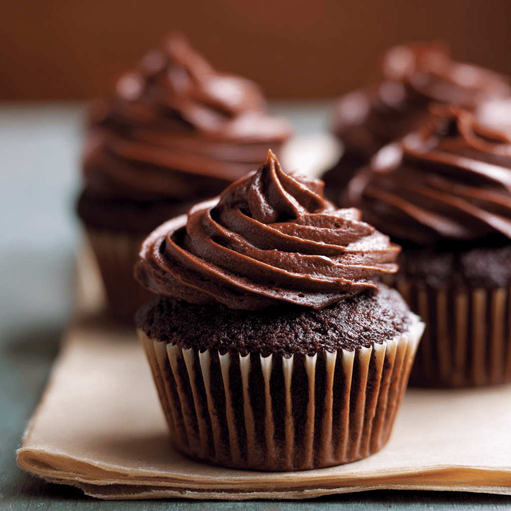 Moist gluten-free chocolate cupcakes with dark chocolate, cooling on a wire rack, ready to frost.