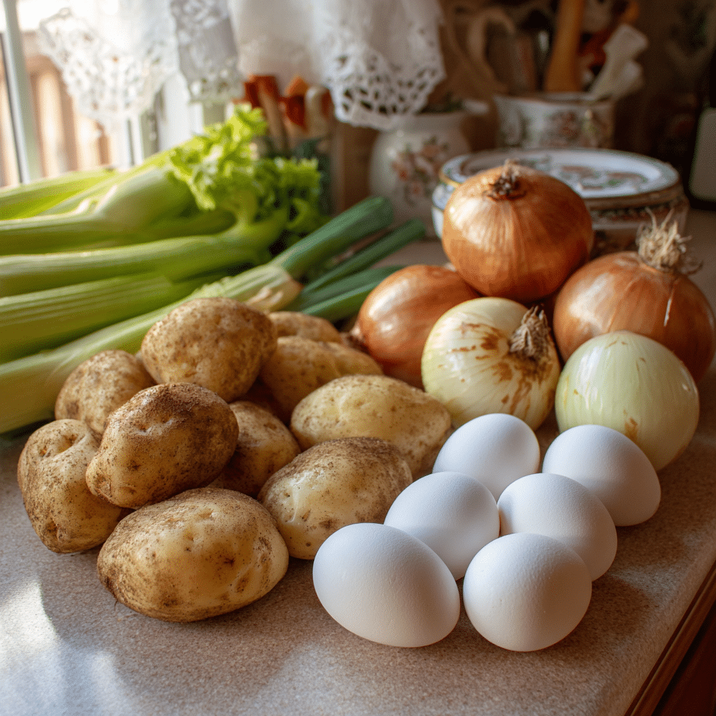 Ingredients for gluten free potato salad recipe