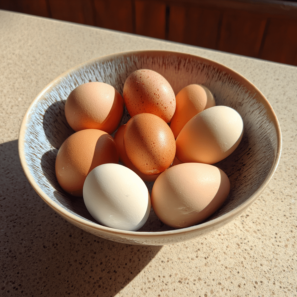 Eggs measured in small bowl for Gluten-Free Brownie Recipe