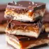 Delicious homemade Snickers bars with caramel and peanuts