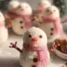 Deliciously crafted Snowmen Truffles on a festive background