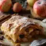 Delicious homemade Apple Strudel with spiced apple filling and flaky crust