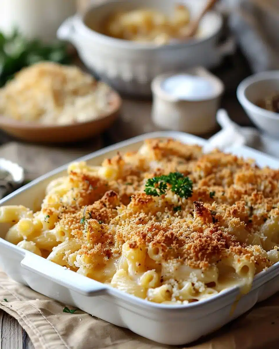 Baked Mac And Cheese With Crispy Breadcrumb Topping