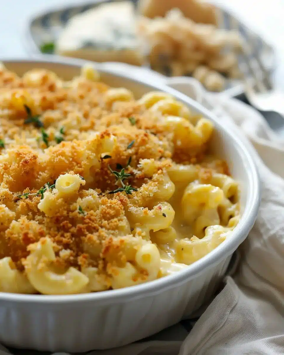 Baked Mac And Cheese With Crispy Breadcrumb Topping